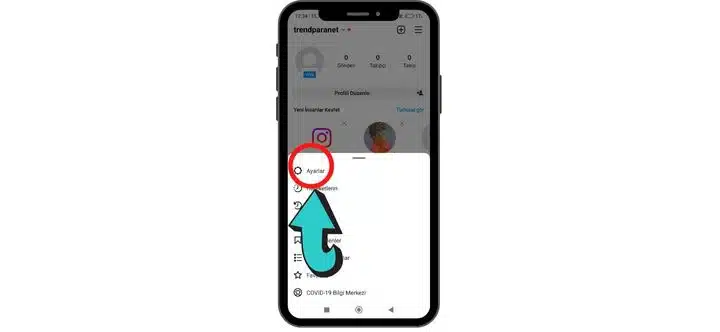 İnstagram Şifresi Değiştirme - Ayarlara Tıklayın