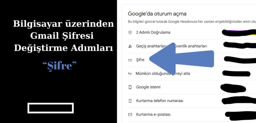 Bilgisayar üzerinden Gmail Şifresi Değiştirme Adımları  - Şifre